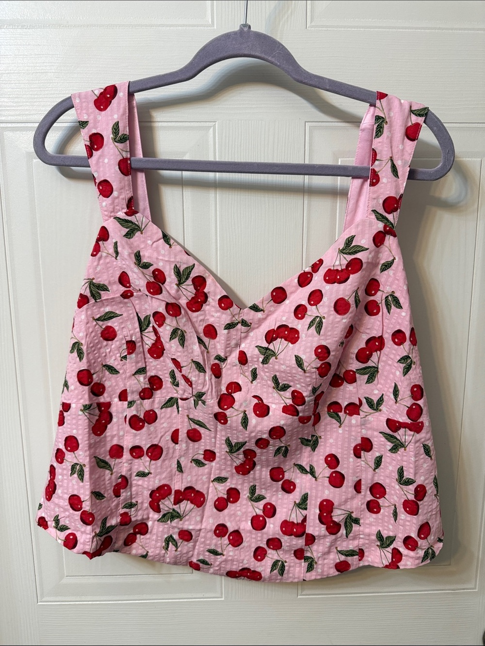torrid Pink Cherry Print Cropped Tank Top